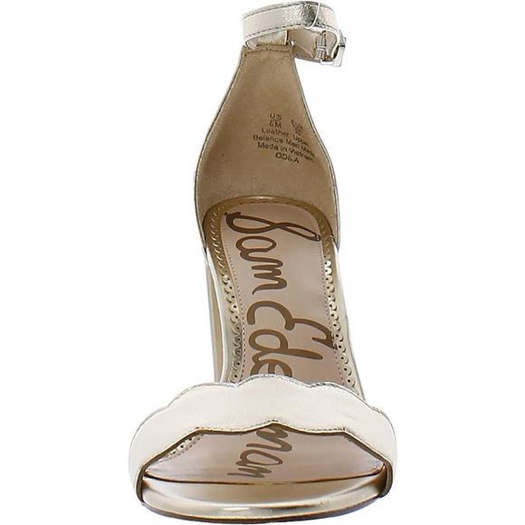 Sam Edelman Womens Odila Gold Leather Ankle Strap Heel Sandals Shoes NWT - Picture 2 of 3